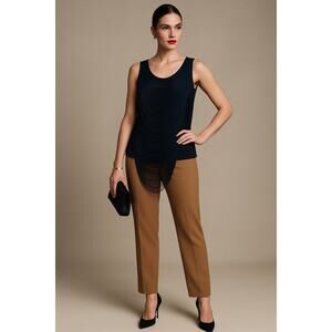 Vintage Ralph Lauren Purple Label Draped Chainette Blouse Black Silk Large Top